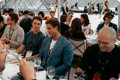 Journalists networking at the annual media lunch