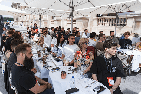 Web3 media professionals at the lunch event